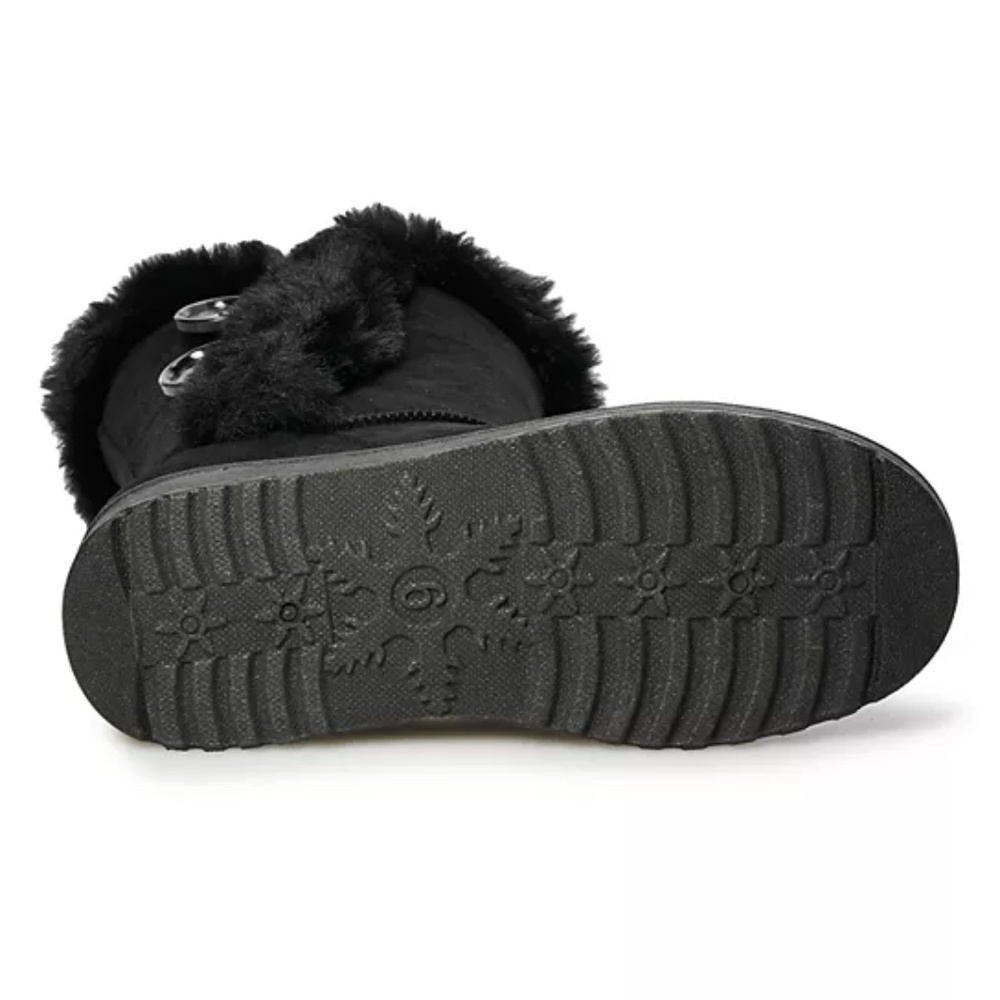 New SO Women's Black Faux Fur Winter Boots - Picture 4 of 14